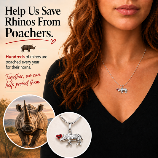 Sterling Silver Rhino Necklace