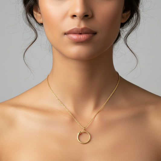 Bronze Ouroboros Snake Necklace