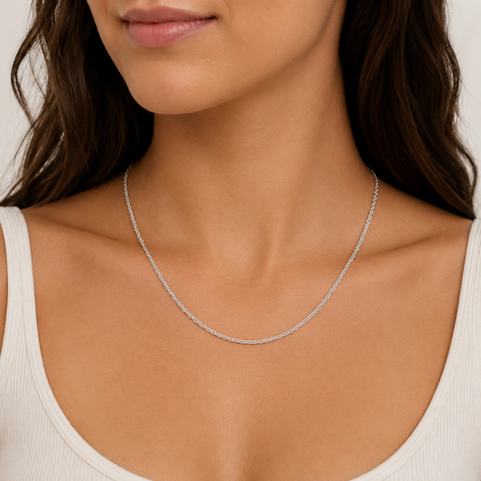Sterling Silver Diamond Cut Serpentine Chain Necklace