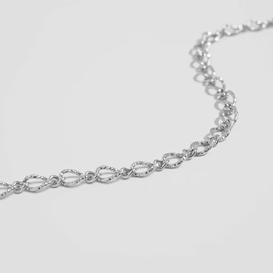 Hammered Oval Chain Necklace (7MM)
