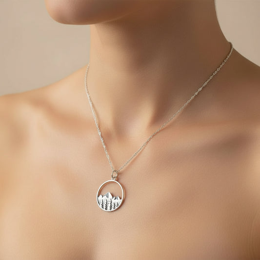 Sterling Silver Mountain Range Necklace