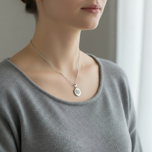 Sterling Silver Paw Print Necklace