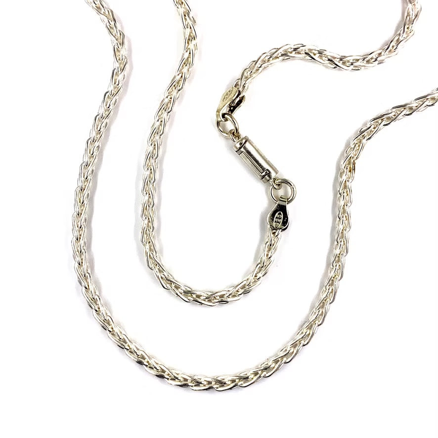 Sterling Silver Wheat Chain Necklace (3MM)