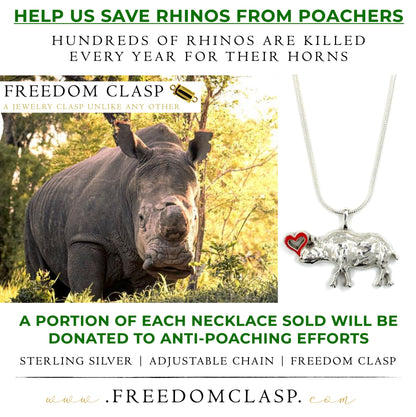 Sterling Silver Rhino Necklace