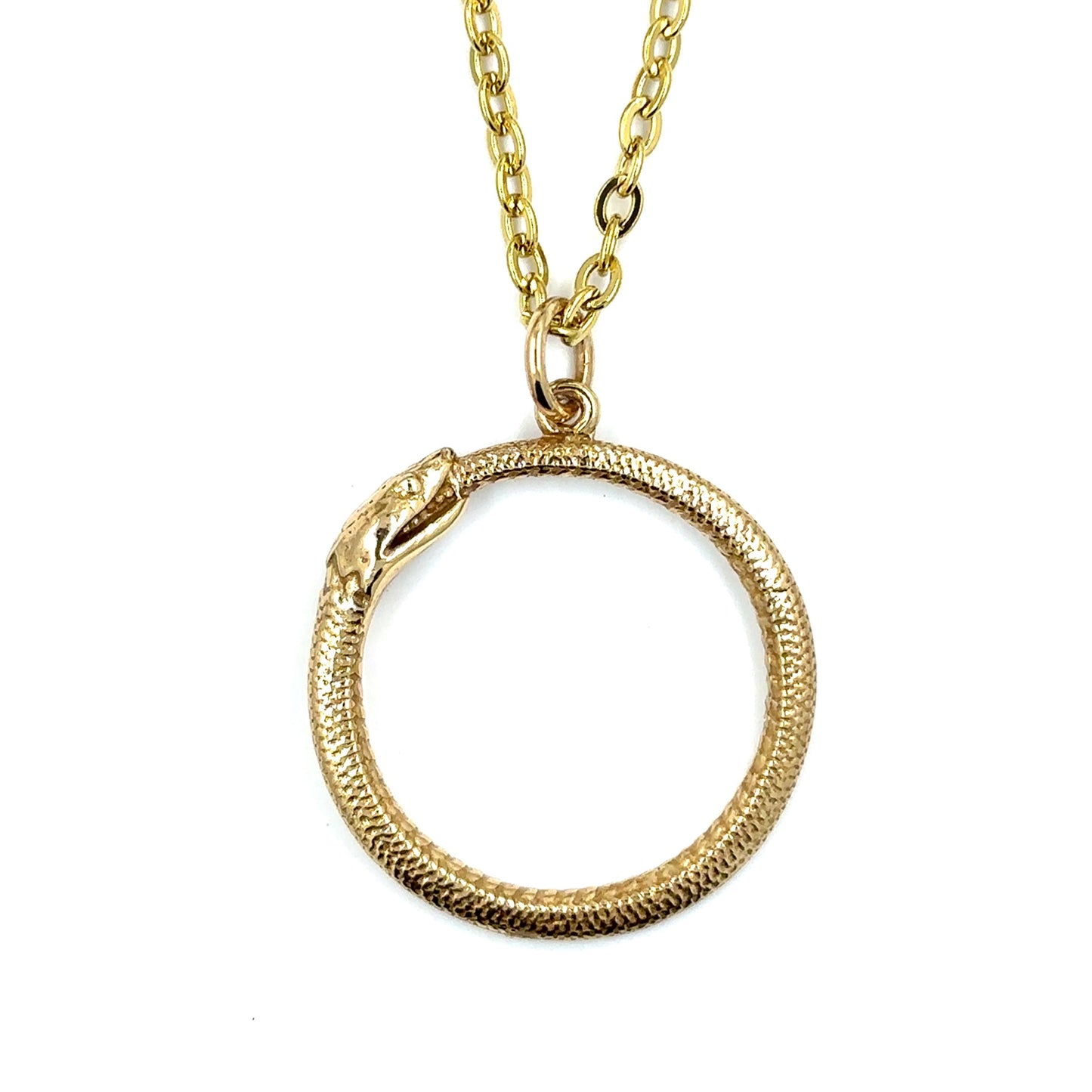 Bronze Ouroboros Snake Necklace