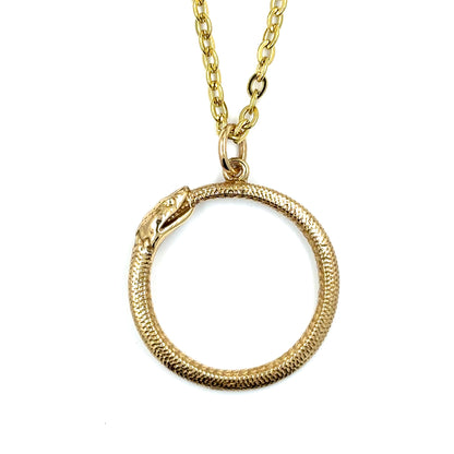 Bronze Ouroboros Snake Necklace