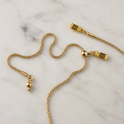 Hand Painted Gilded Oyster Shell Necklace, Adjustable Gold Chain with Freedom Clasp, Coastal Beach Jewelry, Nautical Statement Pendant