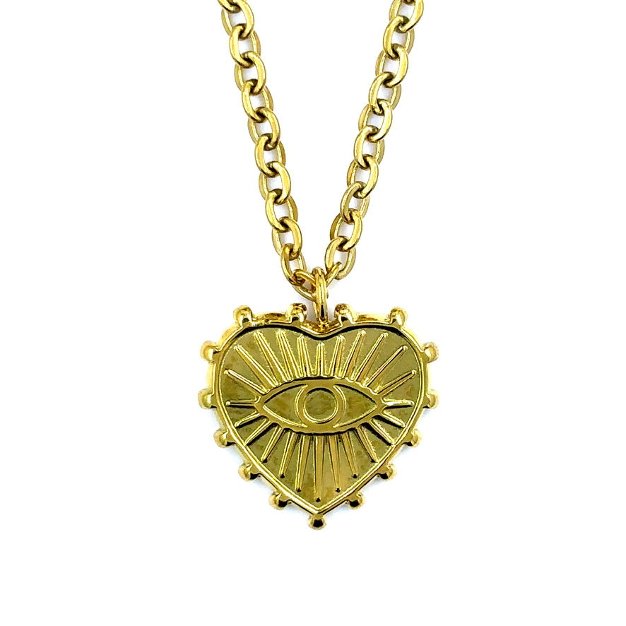 Evil Eye Heart Necklace