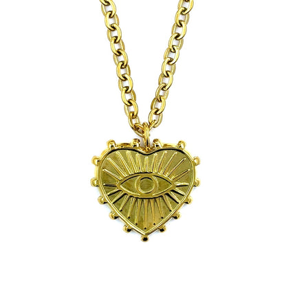 Evil Eye Heart Necklace
