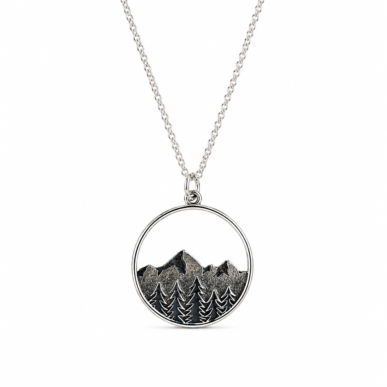 Sterling Silver Mountain Range Necklace