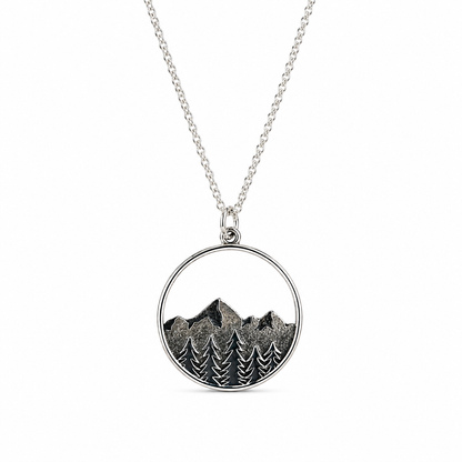 Sterling Silver Mountain Range Necklace