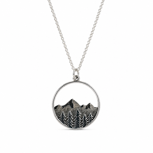 Sterling Silver Mountain Range Necklace
