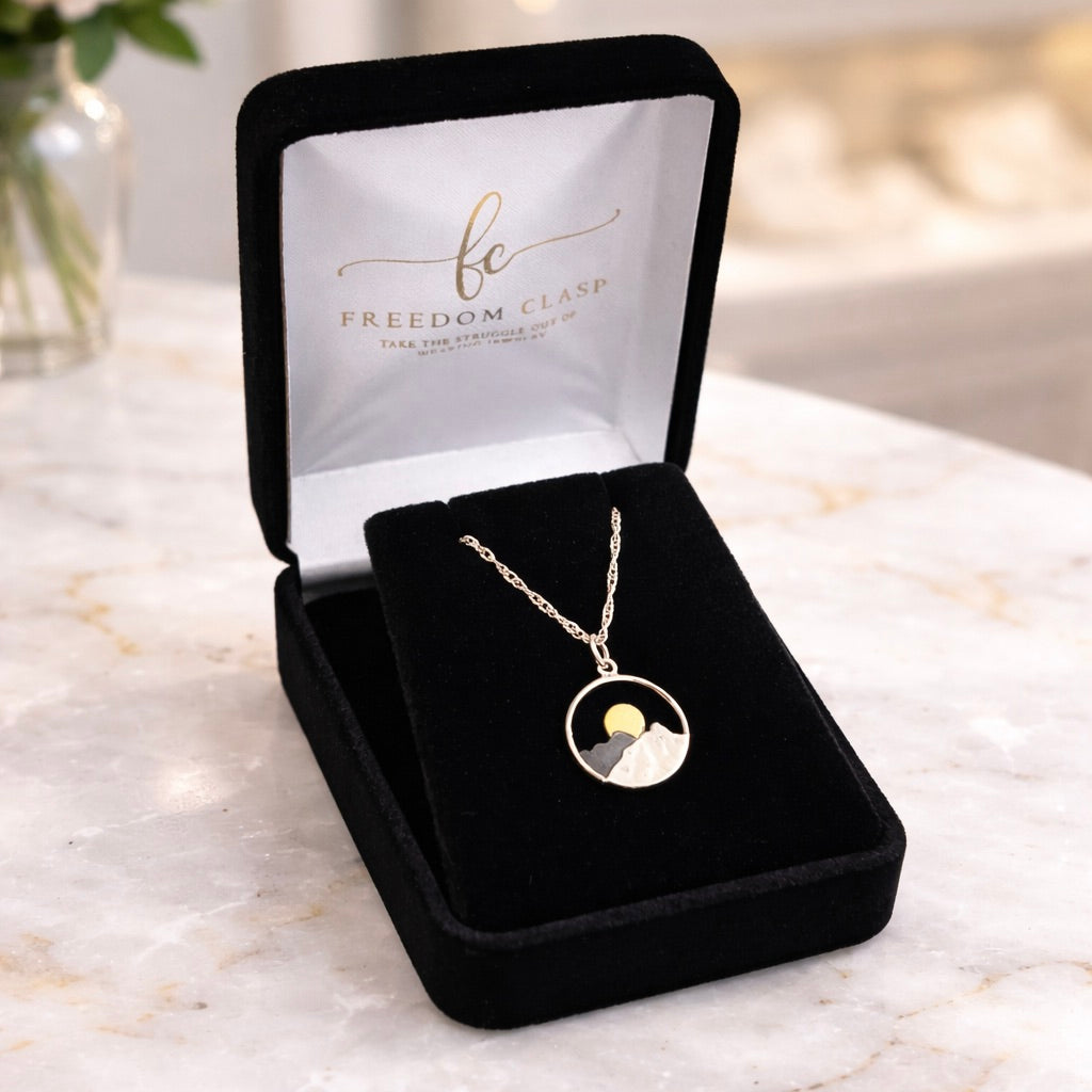 Sterling Silver Mountain Sunset Necklace