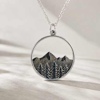 Sterling Silver Mountain Range Necklace