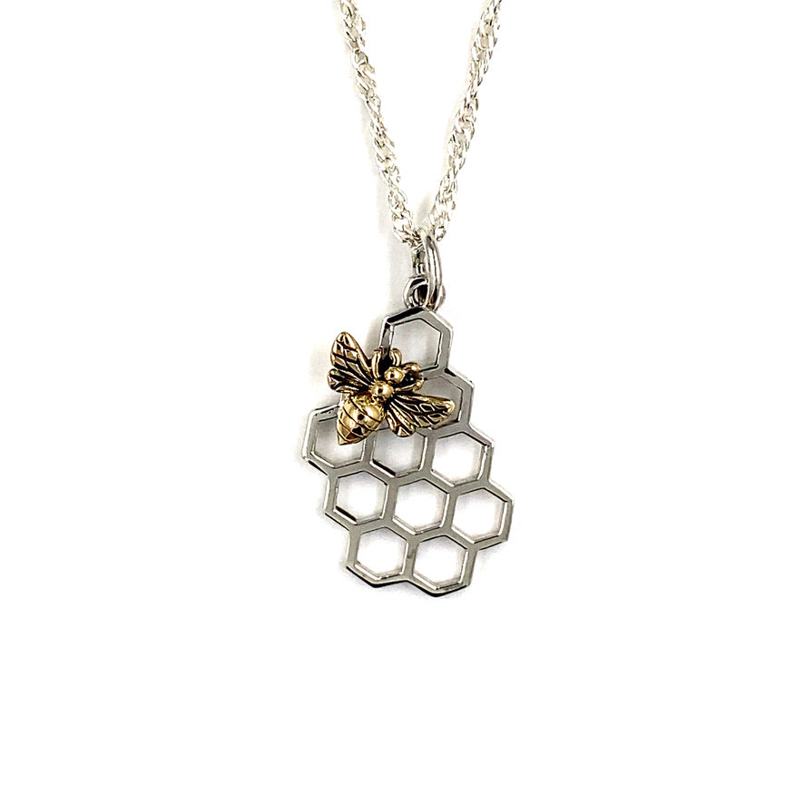 Sterling Silver Honeycomb Necklace