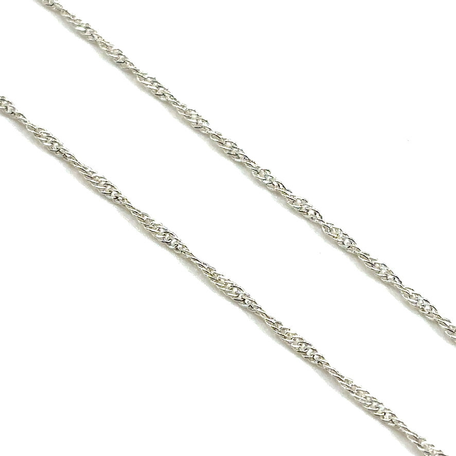 Sterling Silver Diamond Cut Serpentine Chain Necklace