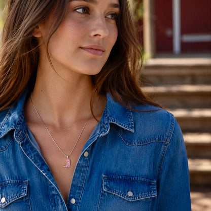 Pink Cowgirl Boot Necklace