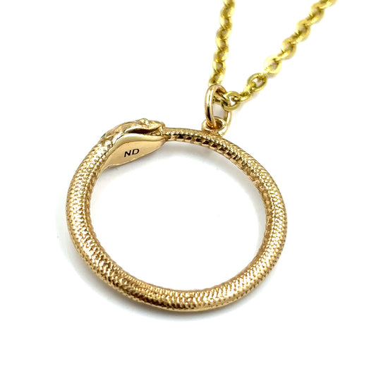 Bronze Ouroboros Snake Necklace