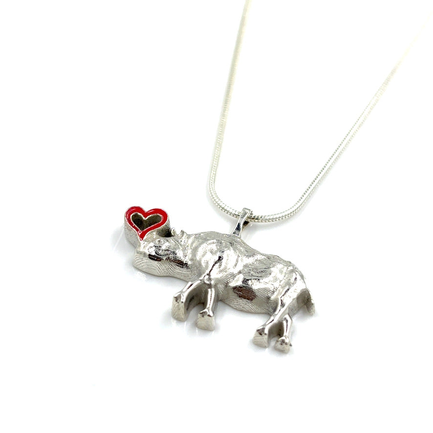 Sterling Silver Rhino Necklace
