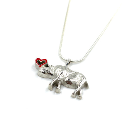 Sterling Silver Rhino Necklace