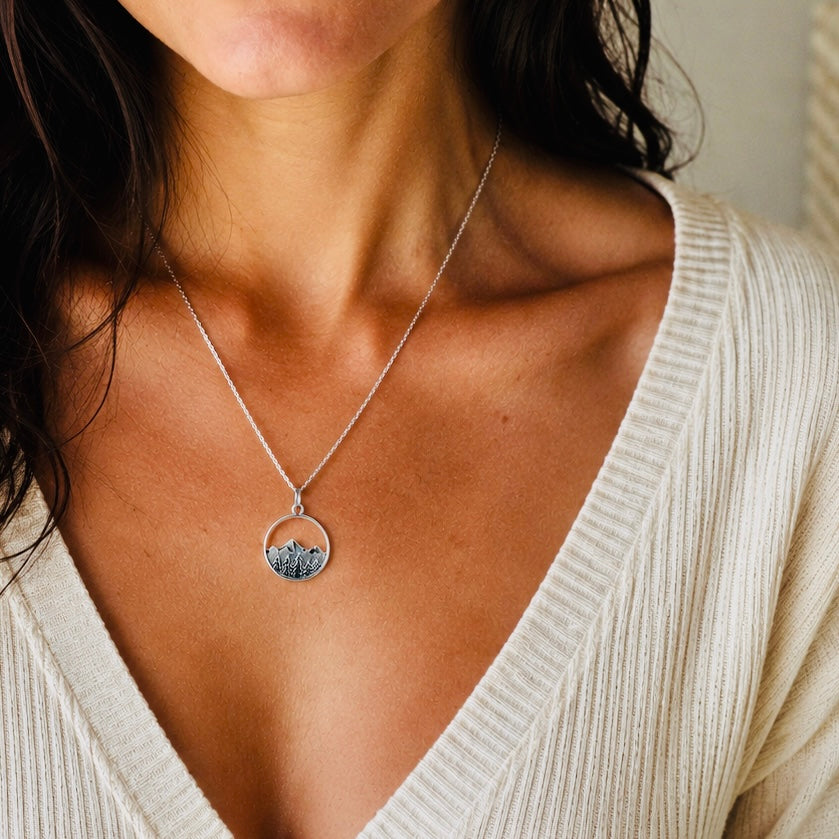Sterling Silver Mountain Range Necklace