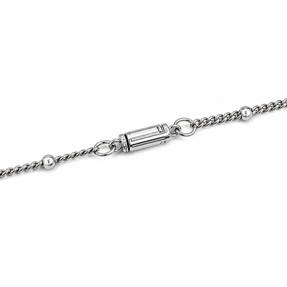 Stainless Steel Beaded Curb Chain Necklace (1.5MM)