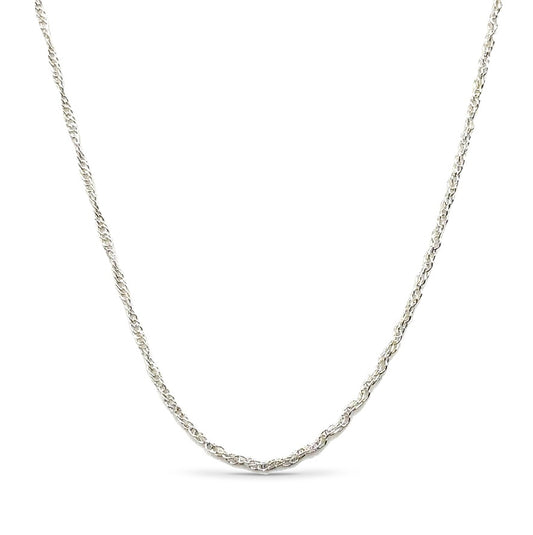 Sterling Silver Diamond Cut Serpentine Chain Necklace