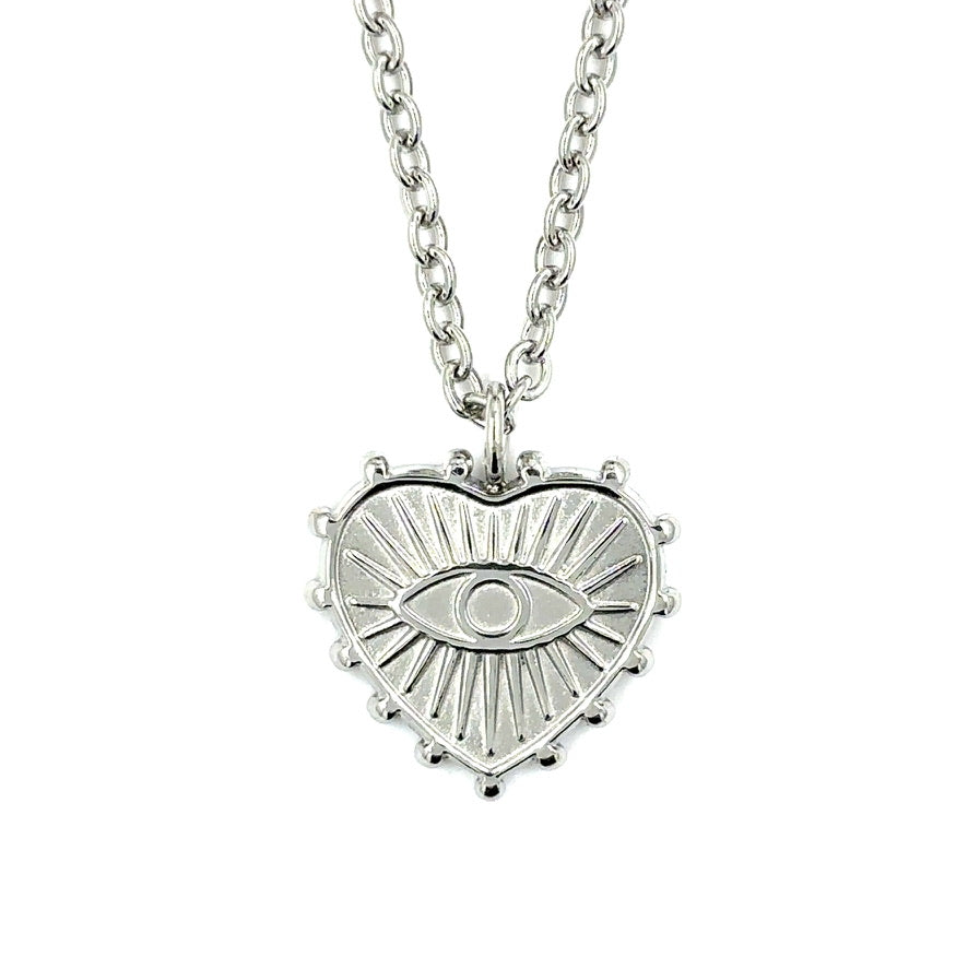 Evil Eye Heart Necklace