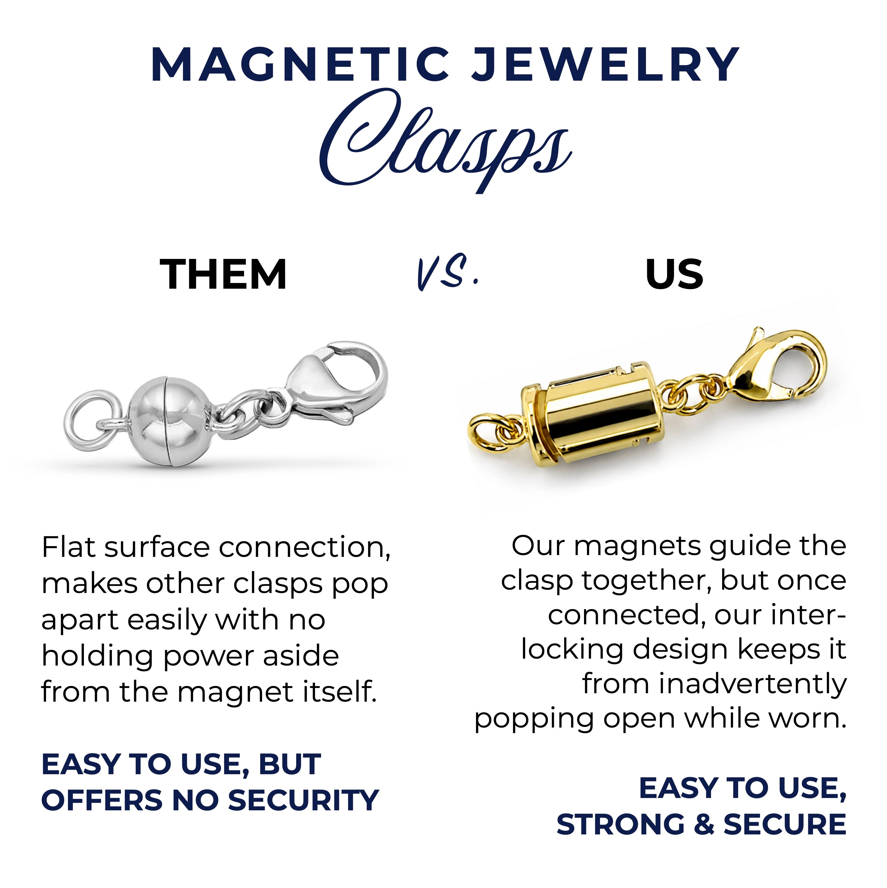 アクセサリー FREEDOM Easy To Use, Secure Large Magnetic Jewelry Clasp 7.5MM | Freedom