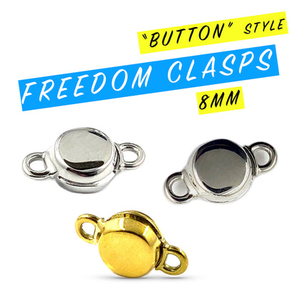 Button Style Freedom Clasps (8MM)