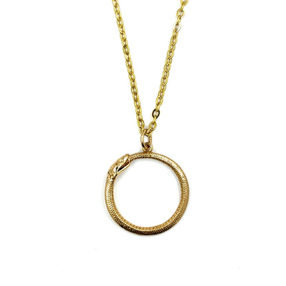 Bronze Ouroboros Snake Necklace