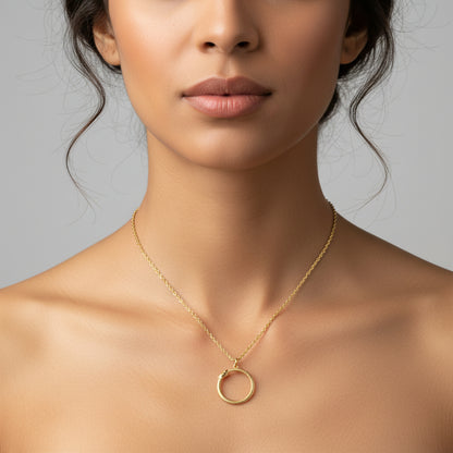 Bronze Ouroboros Snake Necklace