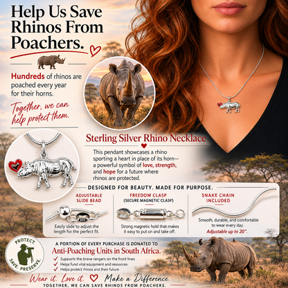 Sterling Silver Rhino Necklace