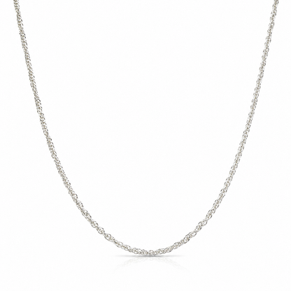 Sterling Silver Diamond Cut Serpentine Chain Necklace