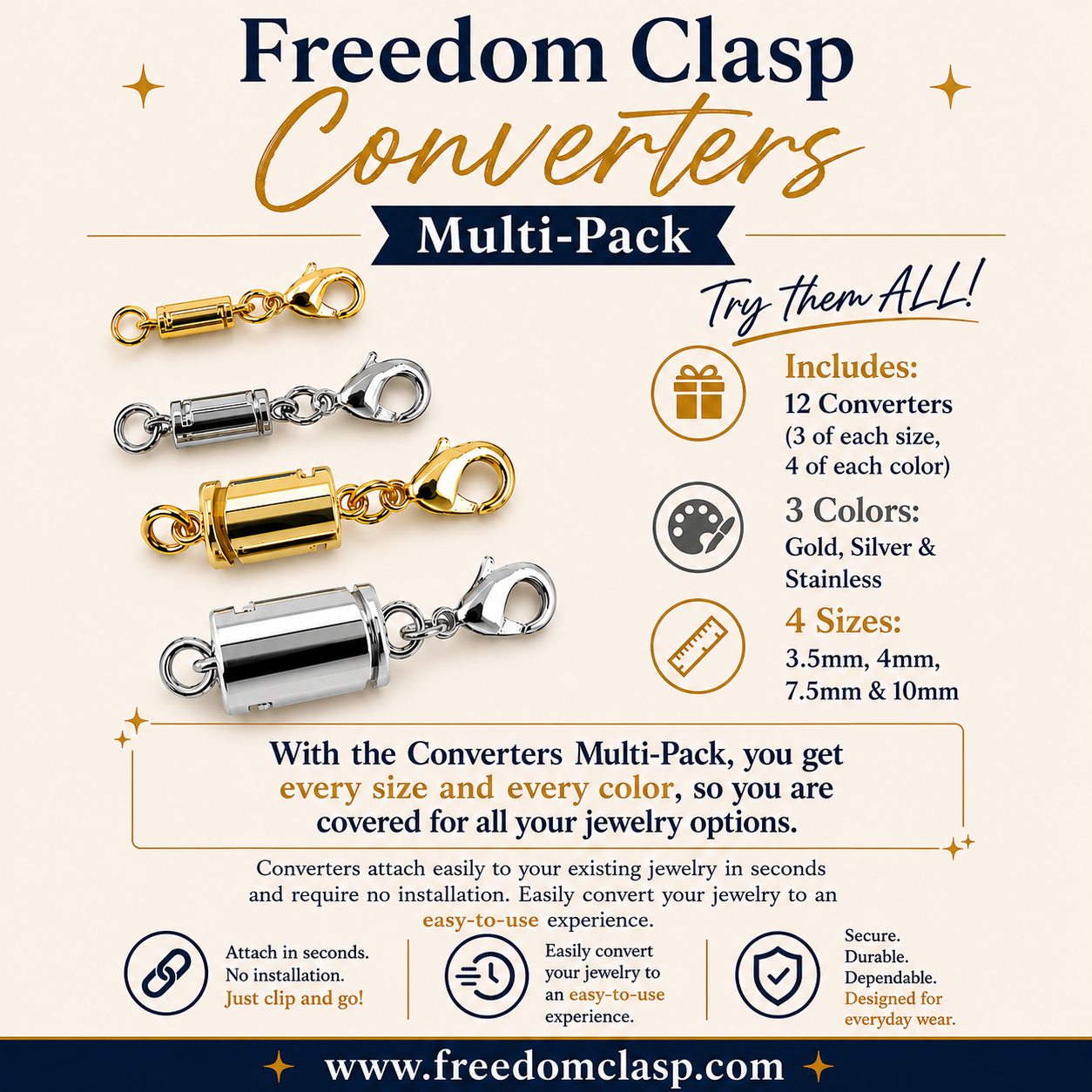 Freedom Clasp Converters MULTI-PACK