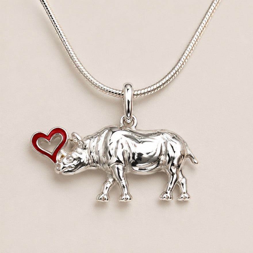 Sterling Silver Rhino Necklace