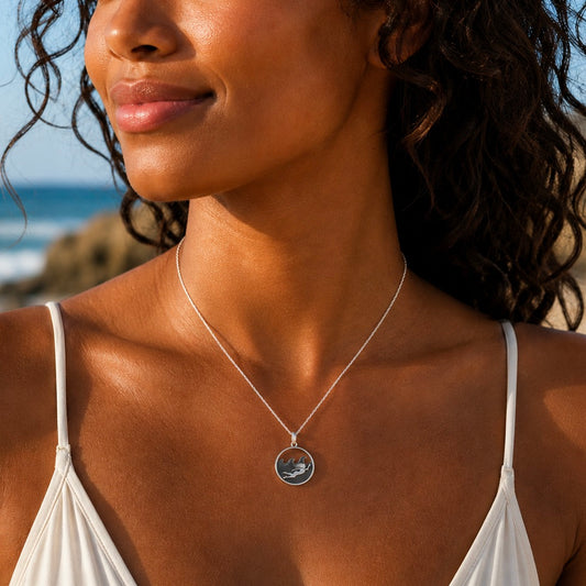 Sterling Silver Swimming Girl Necklace