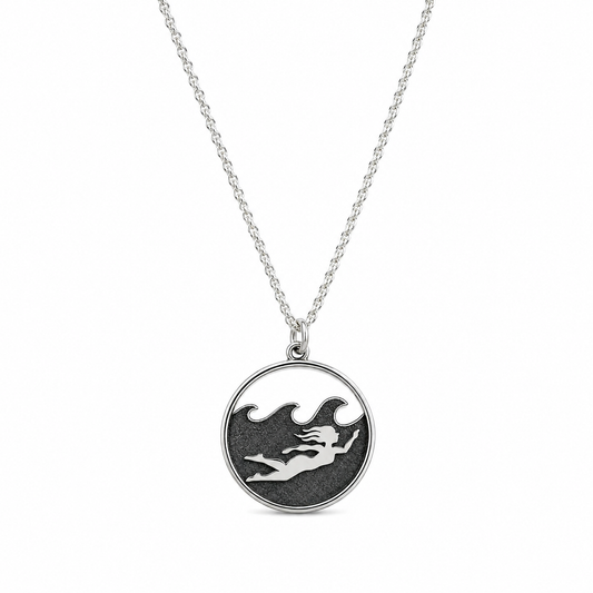 Sterling Silver Swimming Girl Necklace