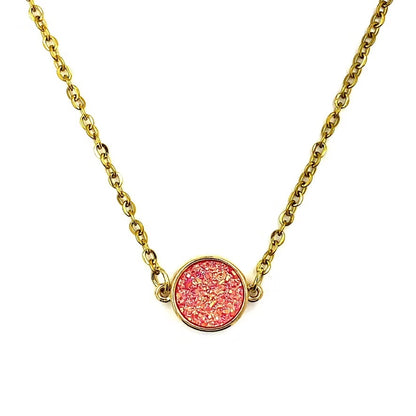 Pink Druzy Necklace