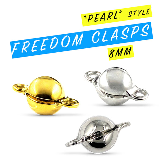 Pearl Style Freedom Clasps (8MM)