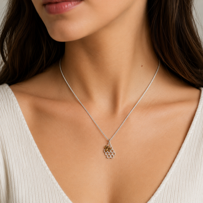 Sterling Silver Honeycomb Necklace