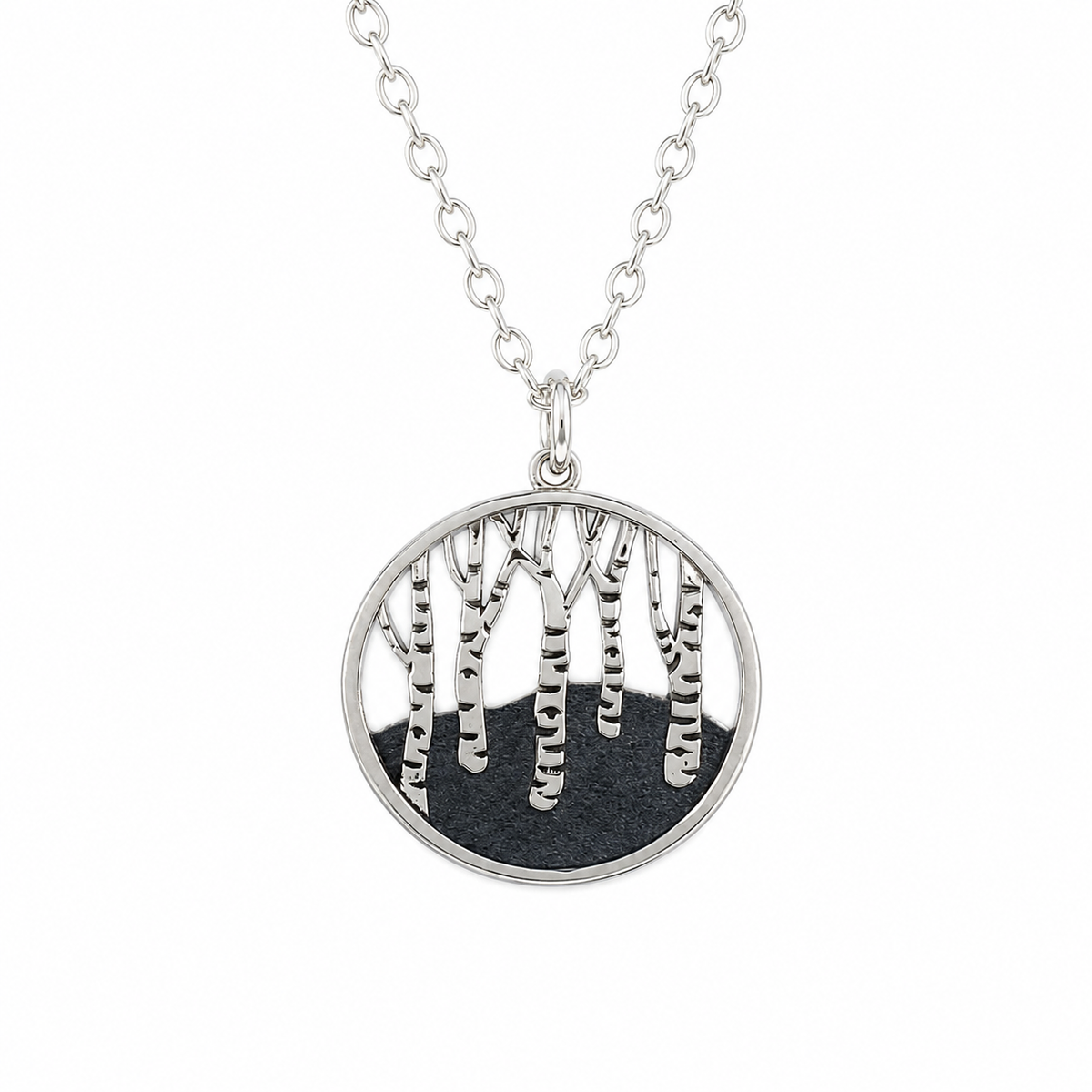 Sterling Silver Birch Tree Necklace