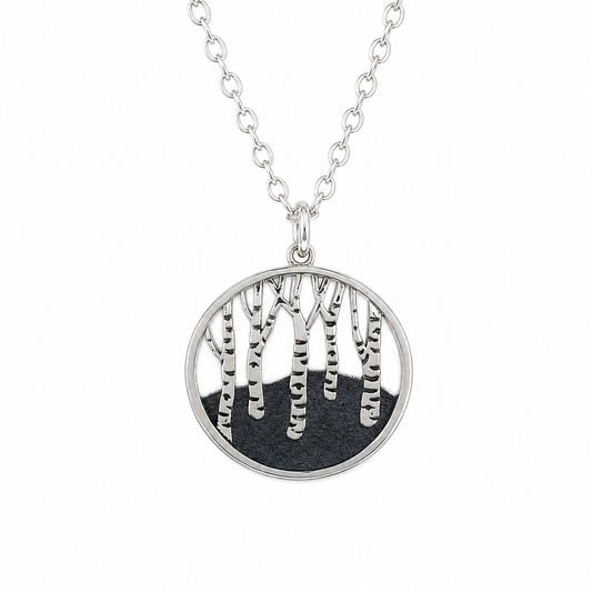 Sterling Silver Birch Tree Necklace