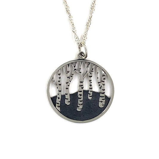 Sterling Silver Birch Tree Necklace