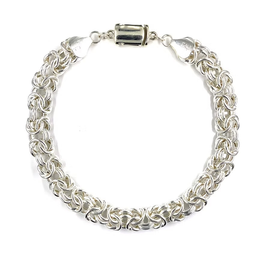 Sterling Silver Byzantine Bracelet (8MM)