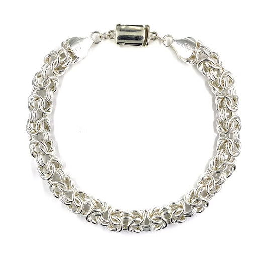 Sterling Silver Byzantine Bracelet (8MM)