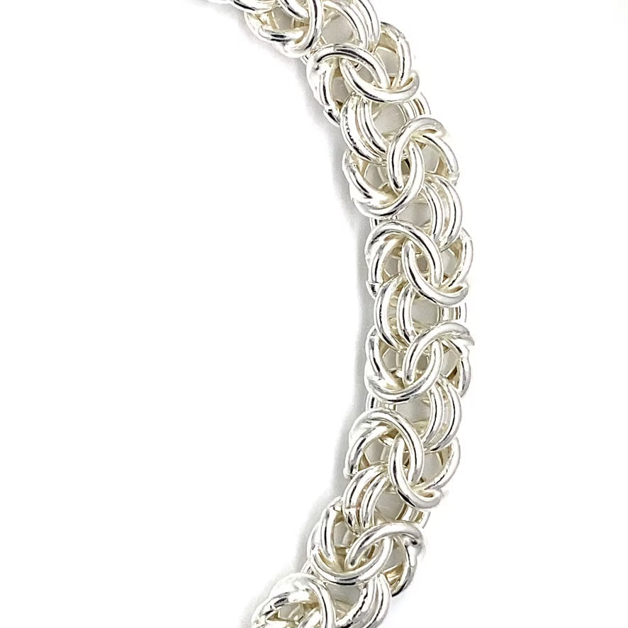 Sterling Silver Byzantine Bracelet (8MM)