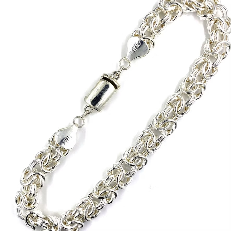 Sterling Silver Byzantine Bracelet (8MM)