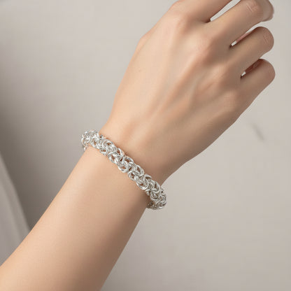 Sterling Silver Byzantine Bracelet (8MM)