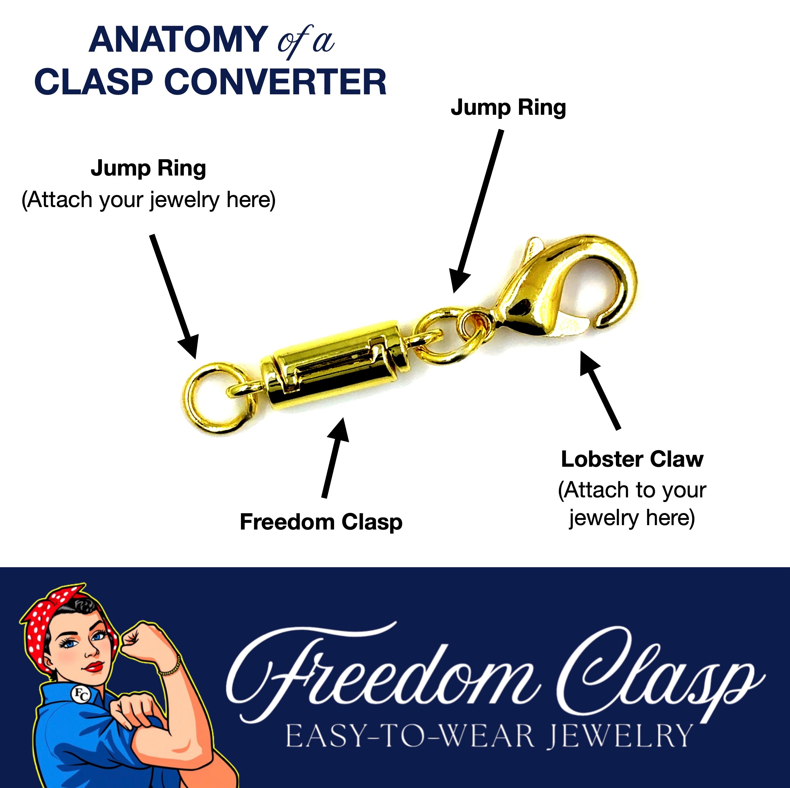 Easy To Use, Secure Magnetic Jewelry Clasp 3.5MM | Freedom Clasp